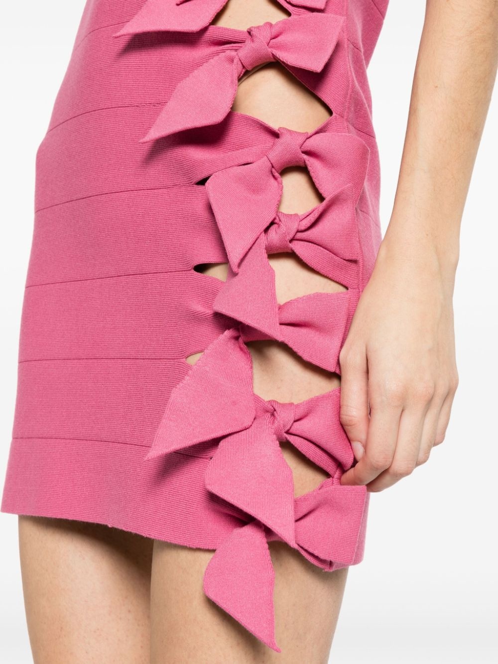 bow-embellished cut-out minidress - 5