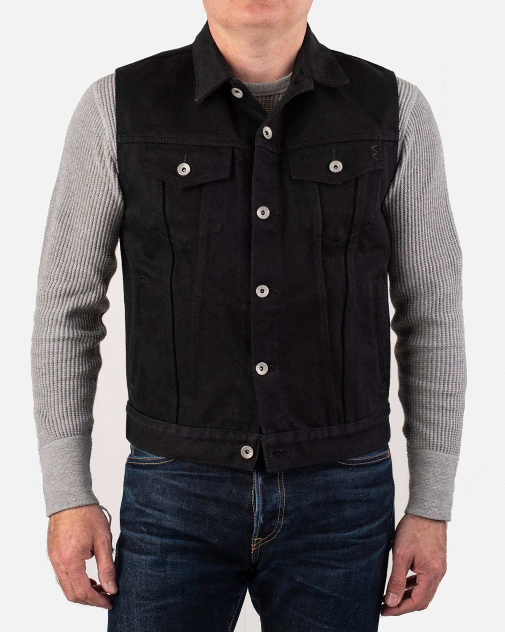 IH-9526V 21oz Non-Fade Denim Type III Vest - Superblack - 2