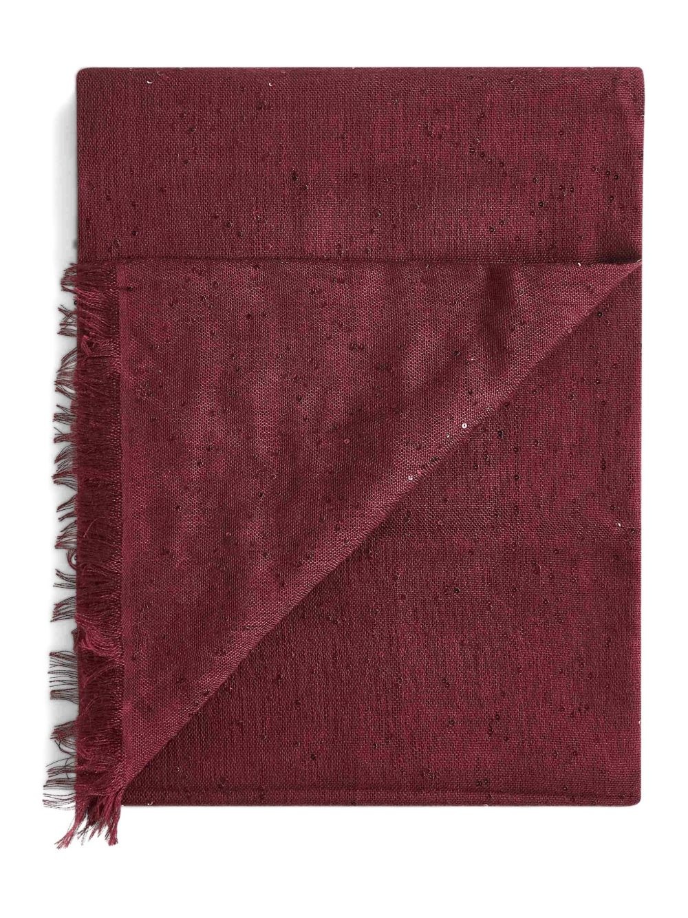 sequin-embellished fringed scarf - 2