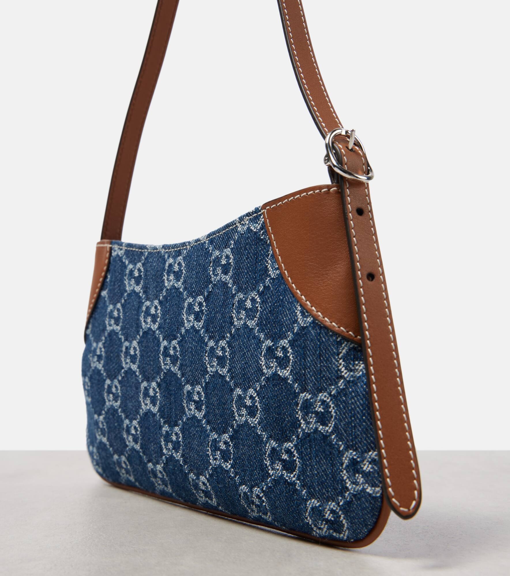 GG Emblem Super Mini denim shoulder bag - 6