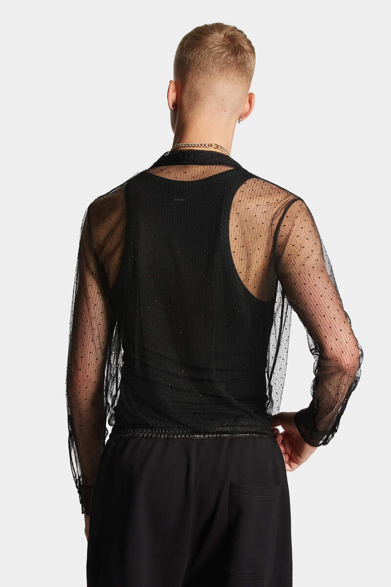 EVENING SEE THROUGH BOW SHIRT - 4