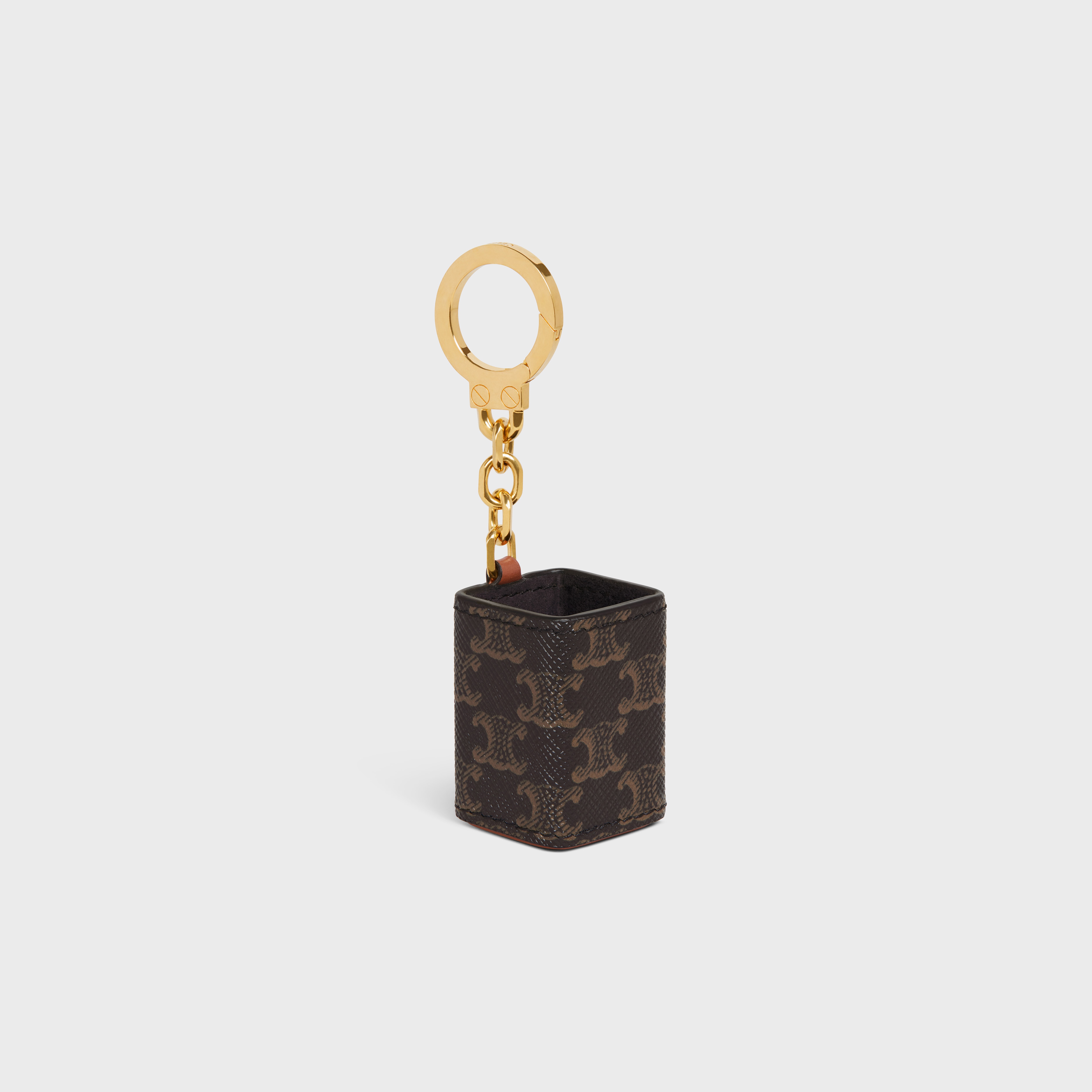 Miniature Perfume Holder Charm in Triomphe Canvas and calfskin - 2