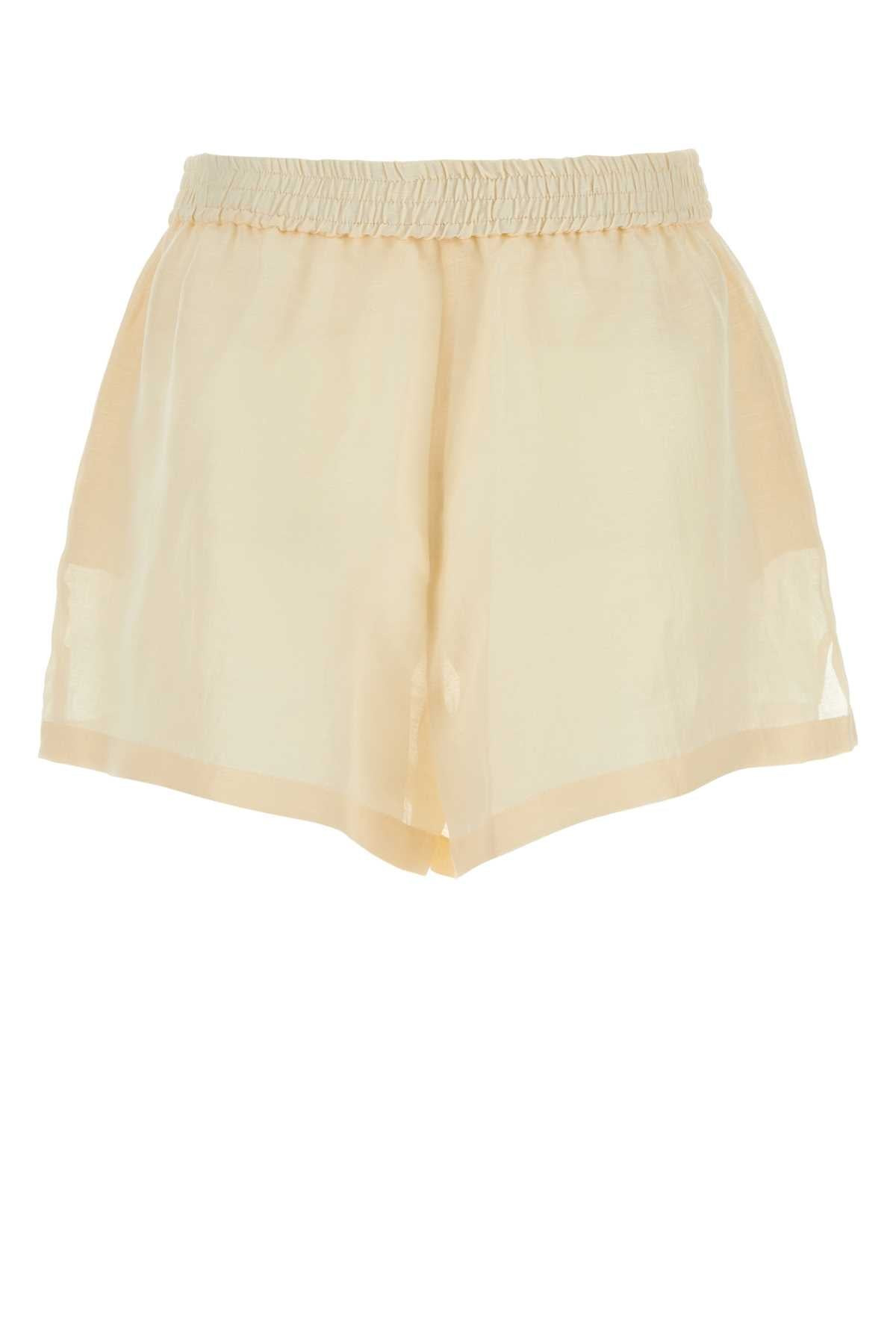 Givenchy Women Cream Silk Blend Shorts - 2