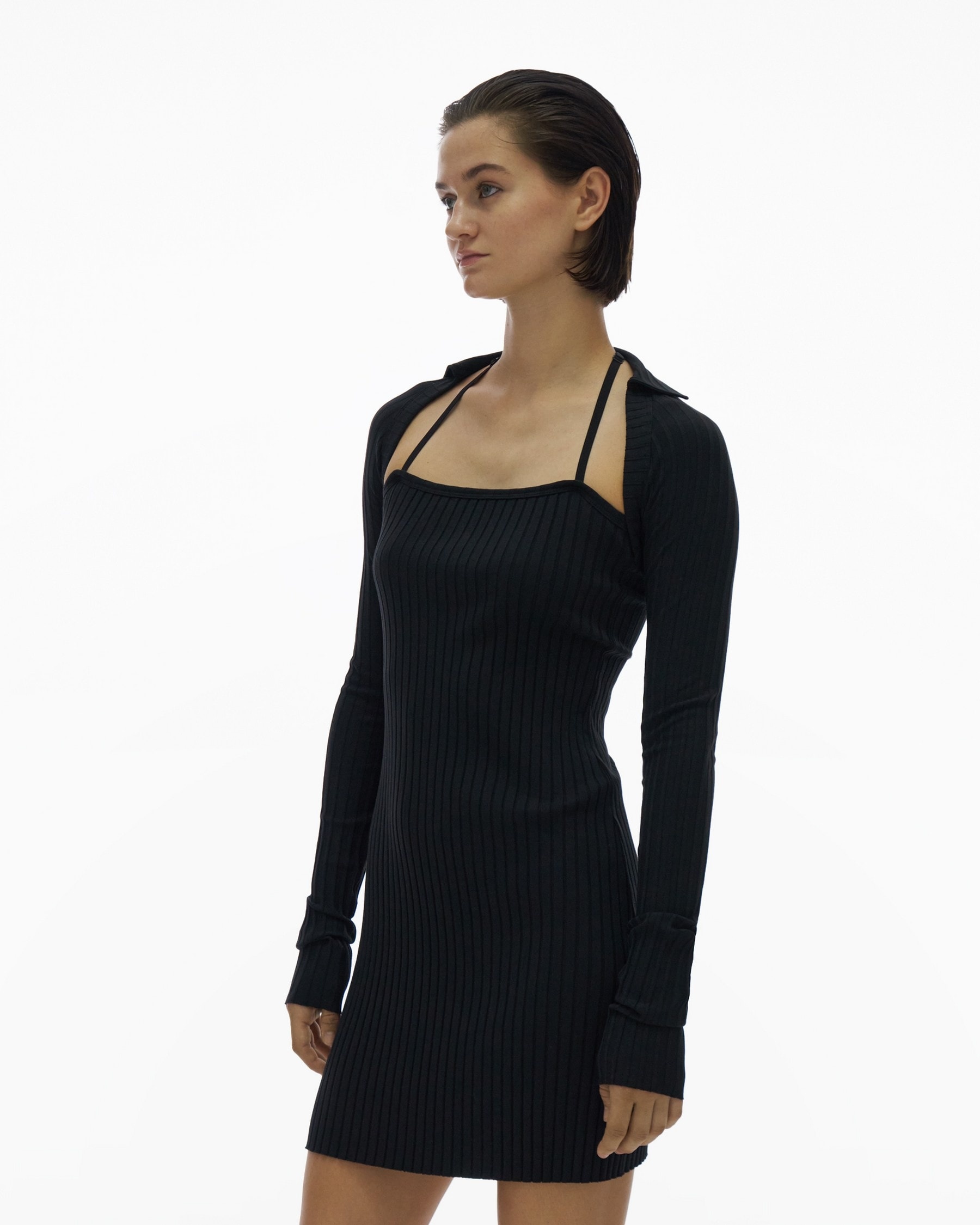 LUXE PIMA LONG-SLEEVE DRESS - 5