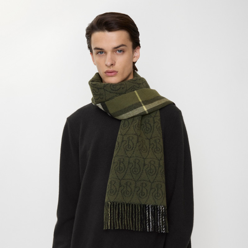 Burberry Reversible B Shield Cashmere Scarf outlook
