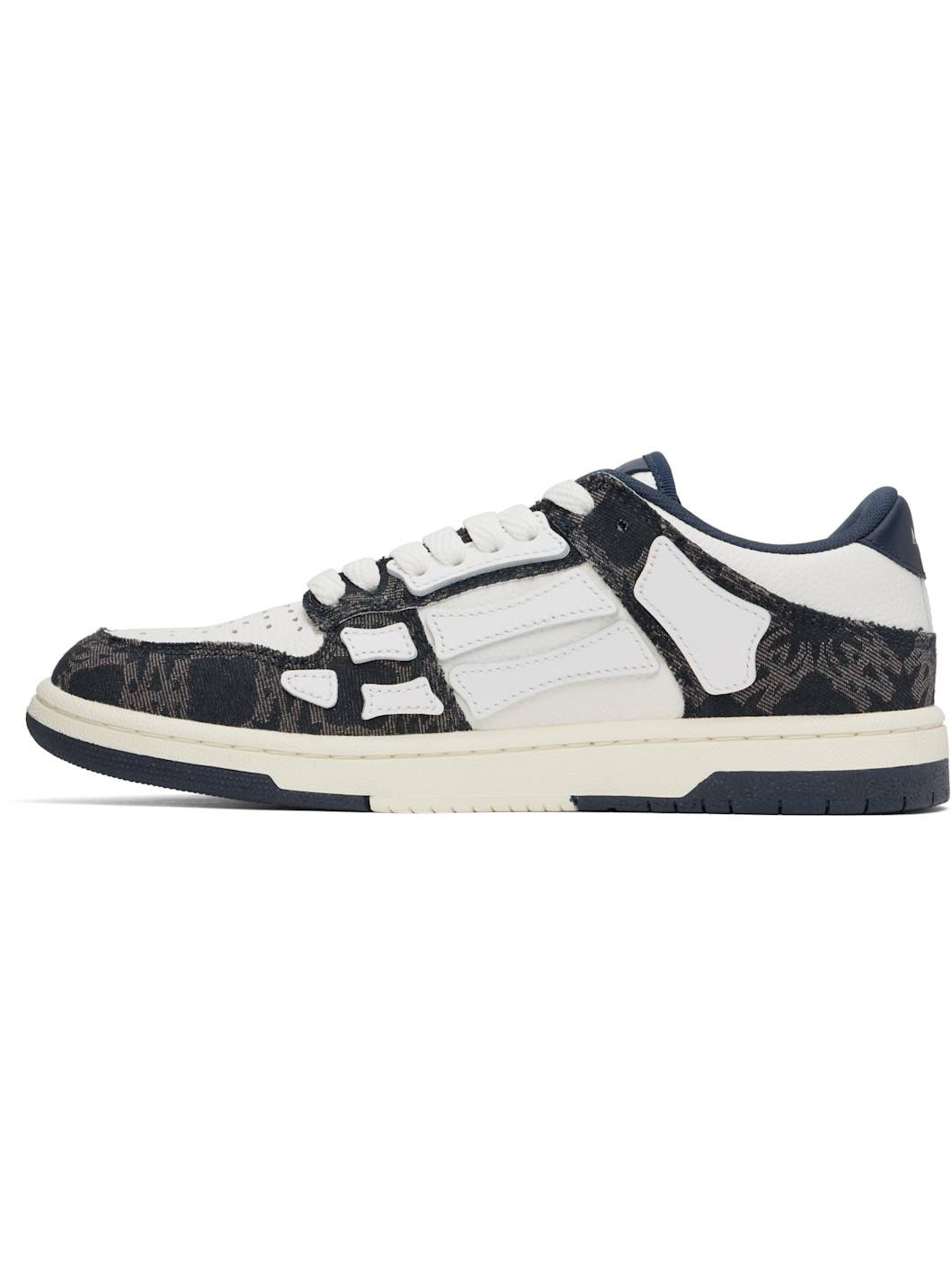 Navy & White MA Quad Skel Top Low Sneakers - 3