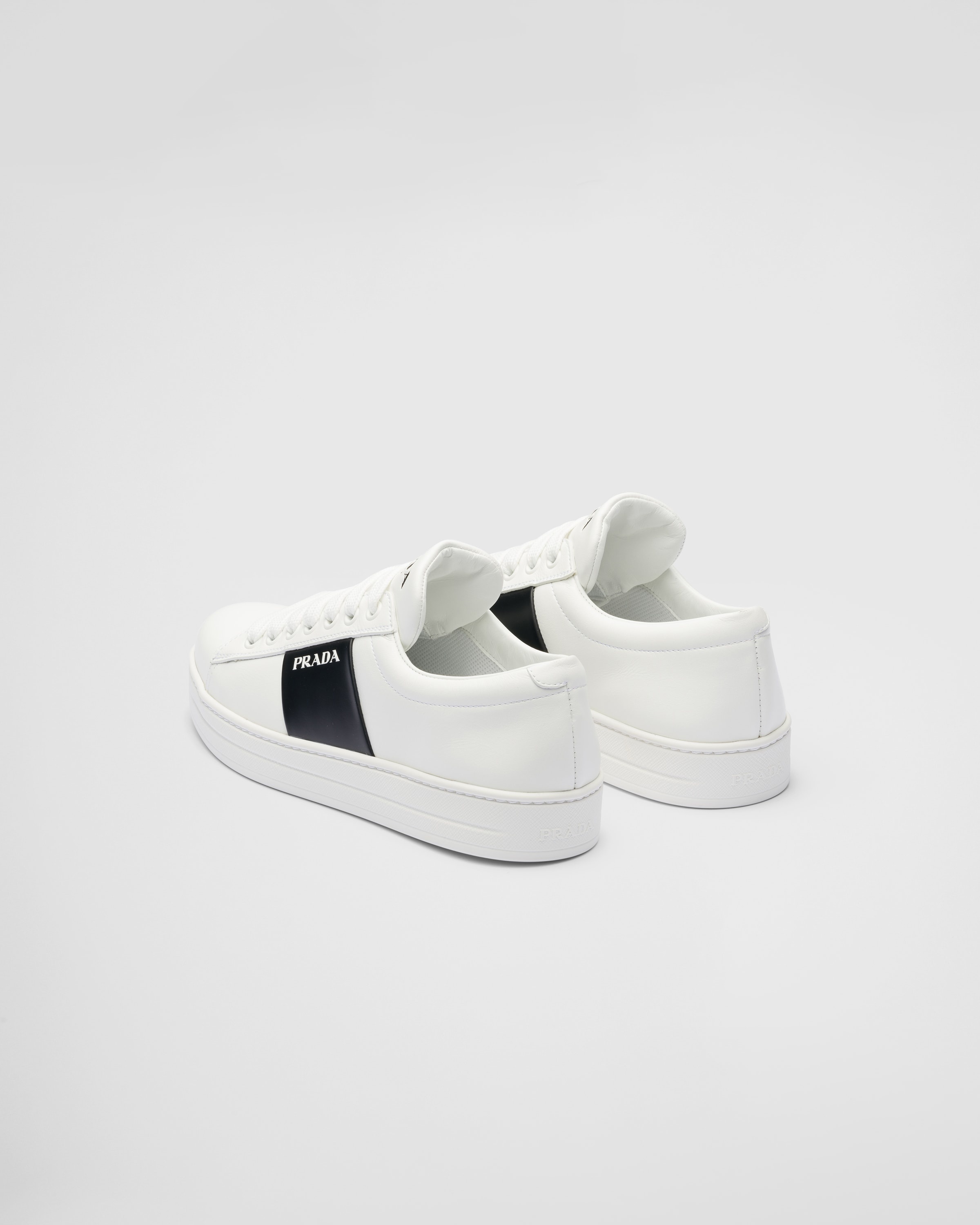 Leather laced sneakers with logo - 4