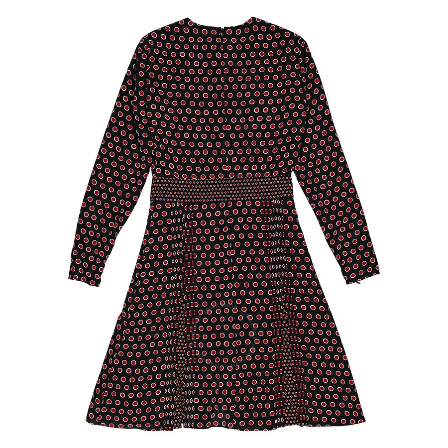 Burberry Spot Print Long-sleeve Silk Dress - 7
