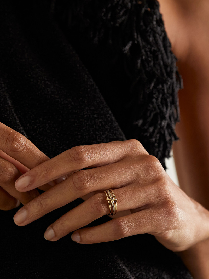 Spinelli Kilcollin Rhea Set Of Three 18-karat Gold Diamond Rings outlook