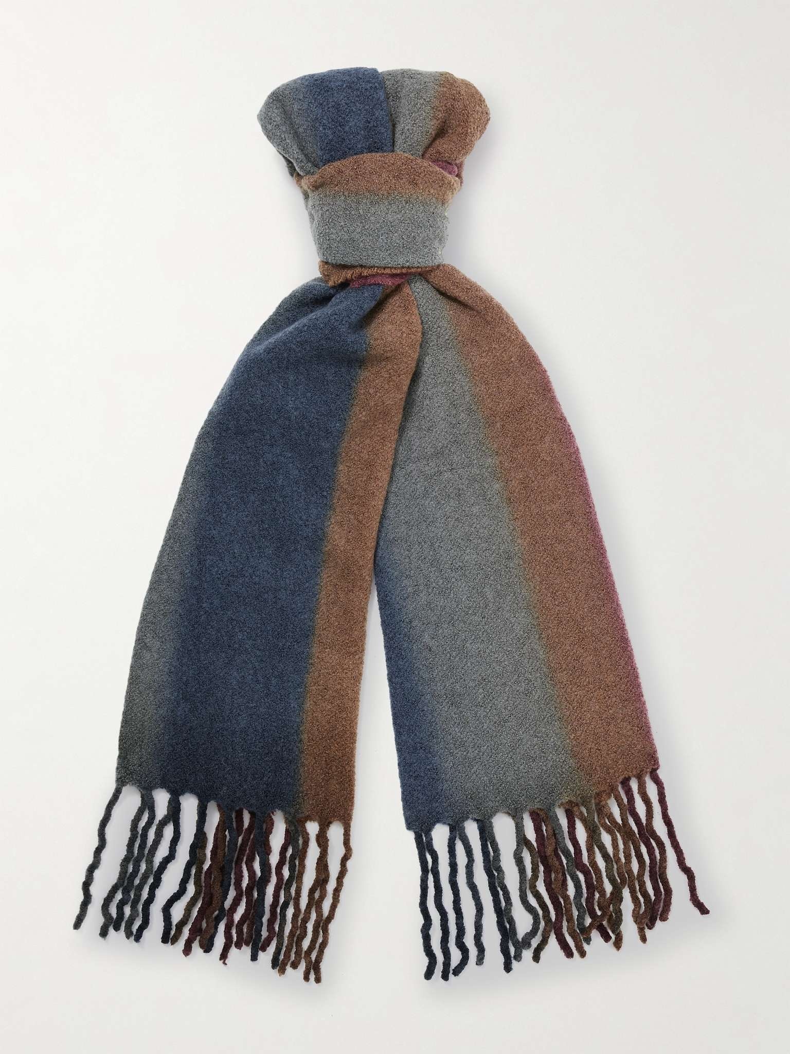 Fringed Dégradé Knitted Scarf - 1