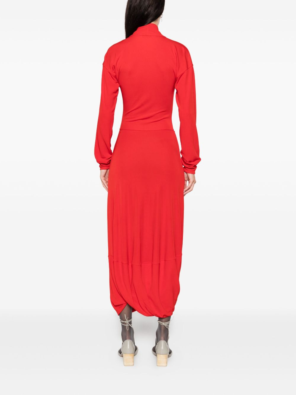 cowl-neck pocket dress - 4