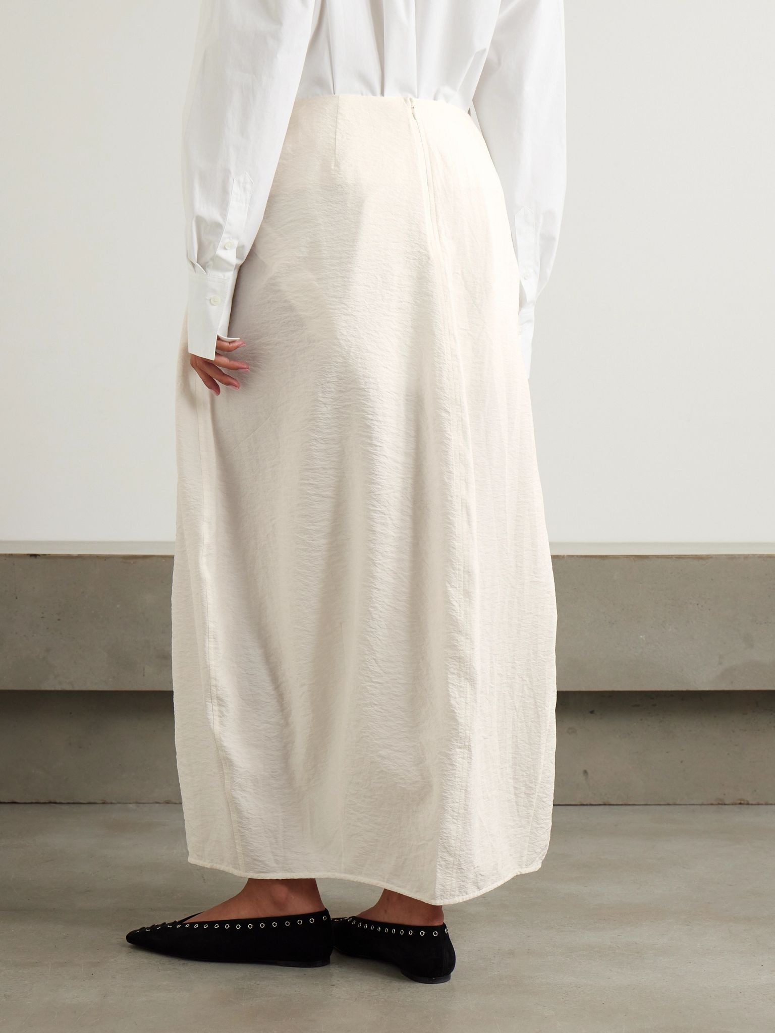 Parachute silk-blend maxi skirt White - 3