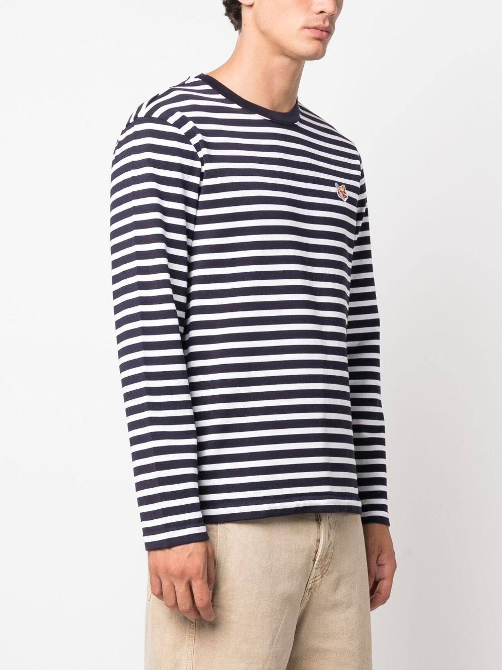 Fox-motif striped cotton T-shirt - 3