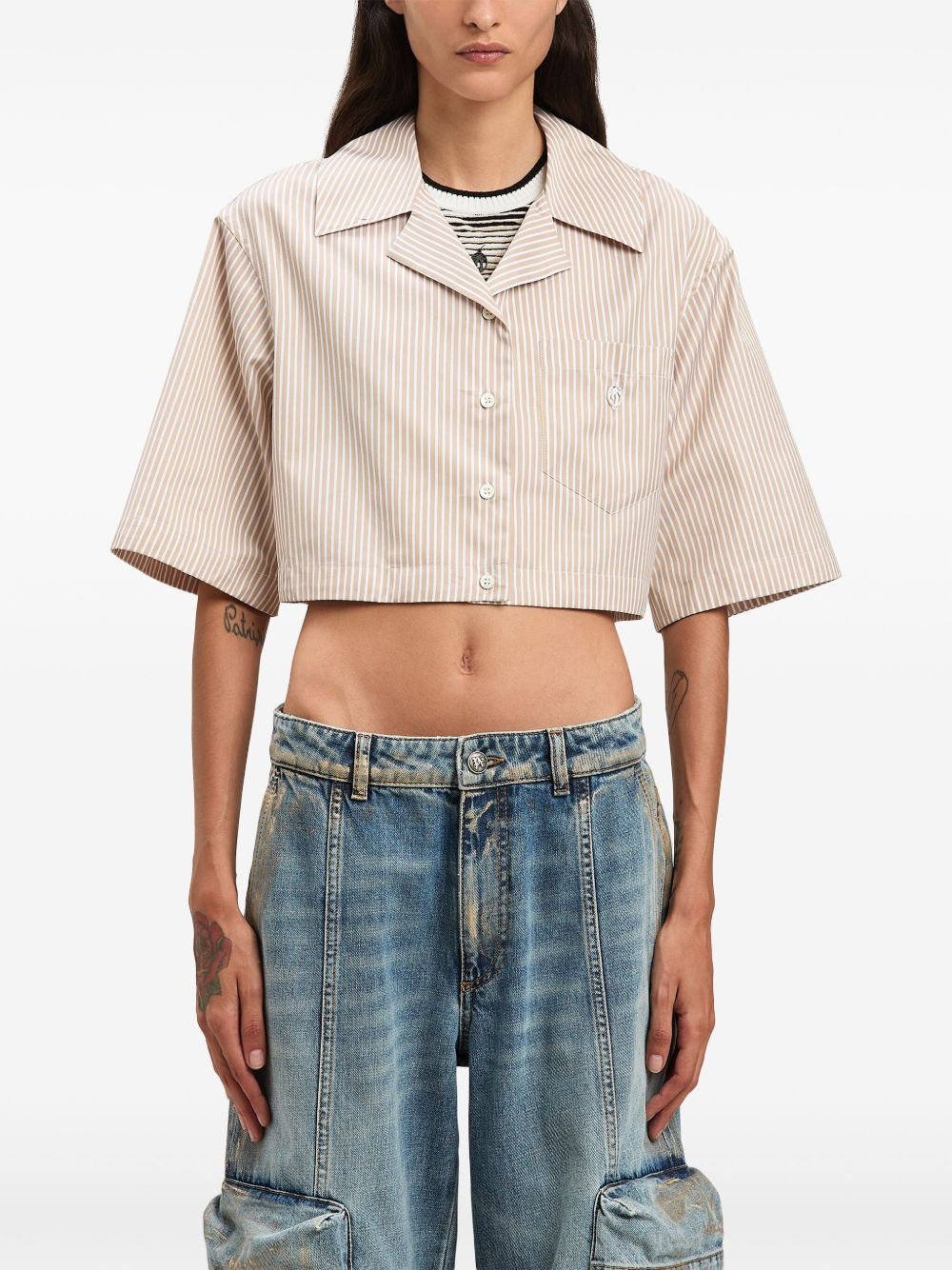 logo cropped shirt - 3
