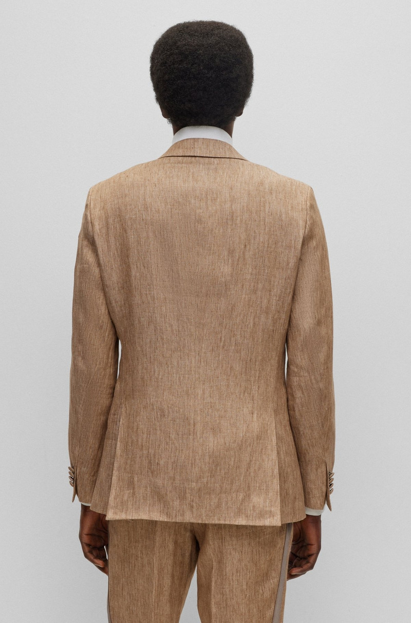 BOSS SLIM-FIT TWO-PIECE SUIT IN MELANGE LINEN outlook