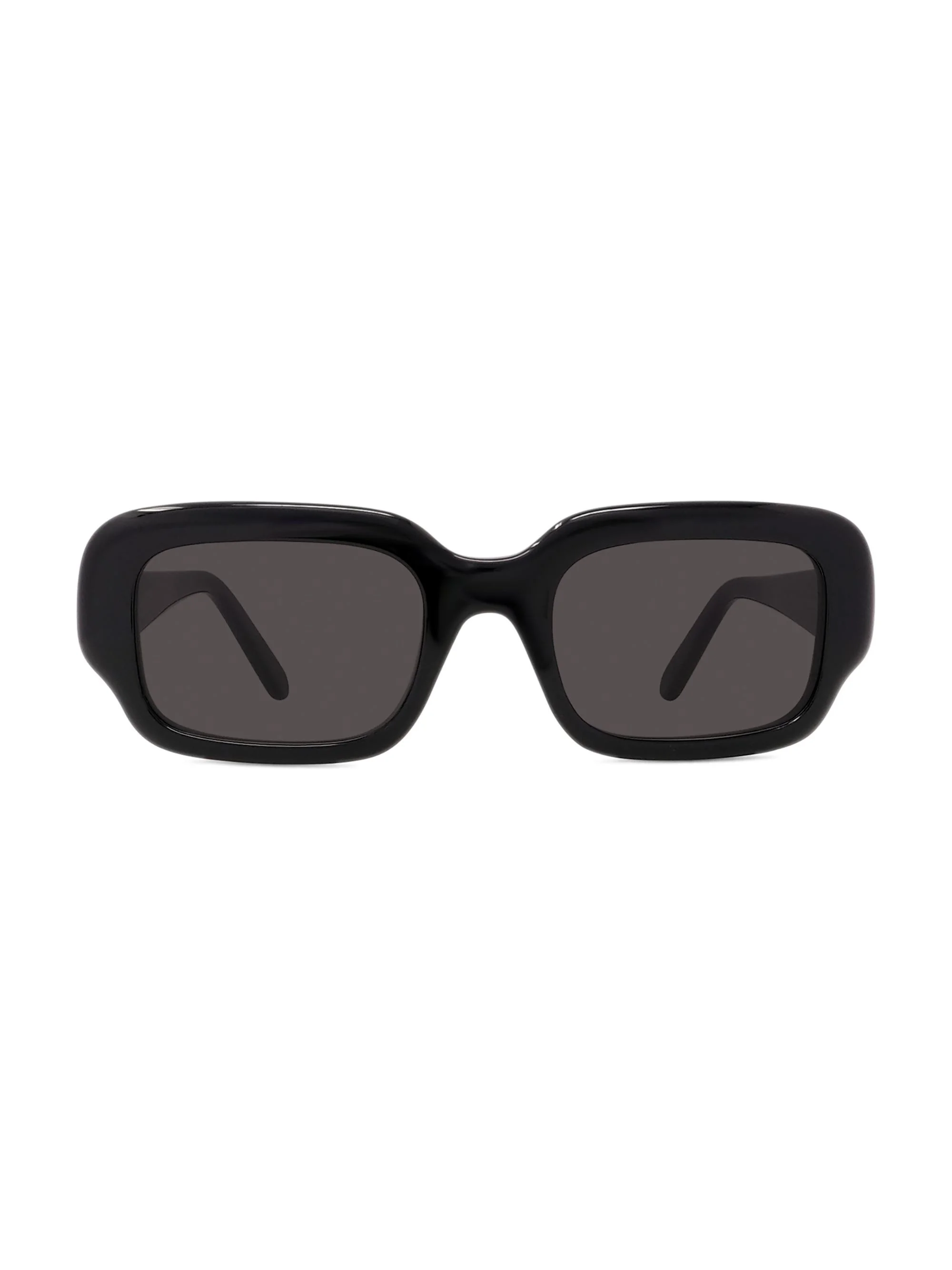 Men's Slim 54MM Rectangular Sunglasses - Black Gold Black - 1