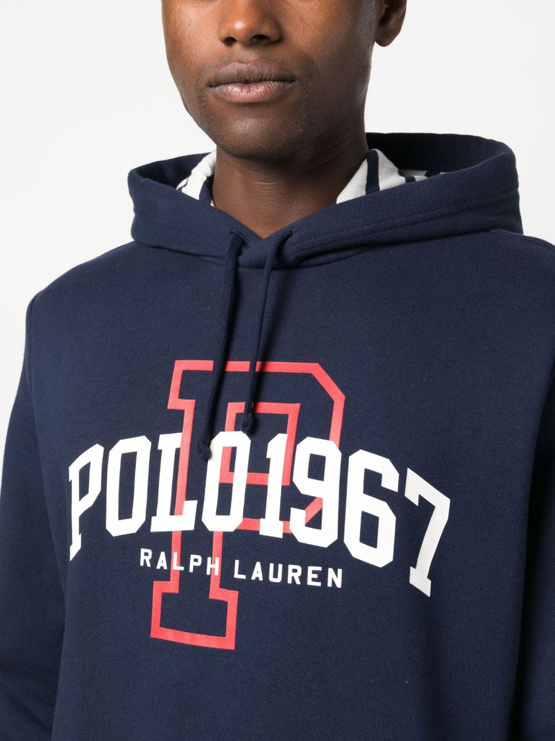 logo-print cotton hoodie 5