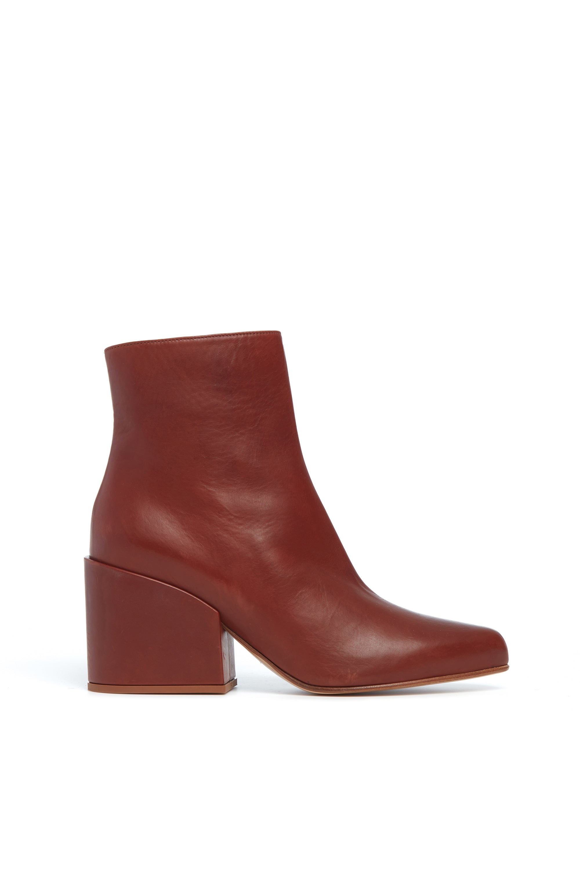 Tito Block Heel Boot in Cognac Leather - 1