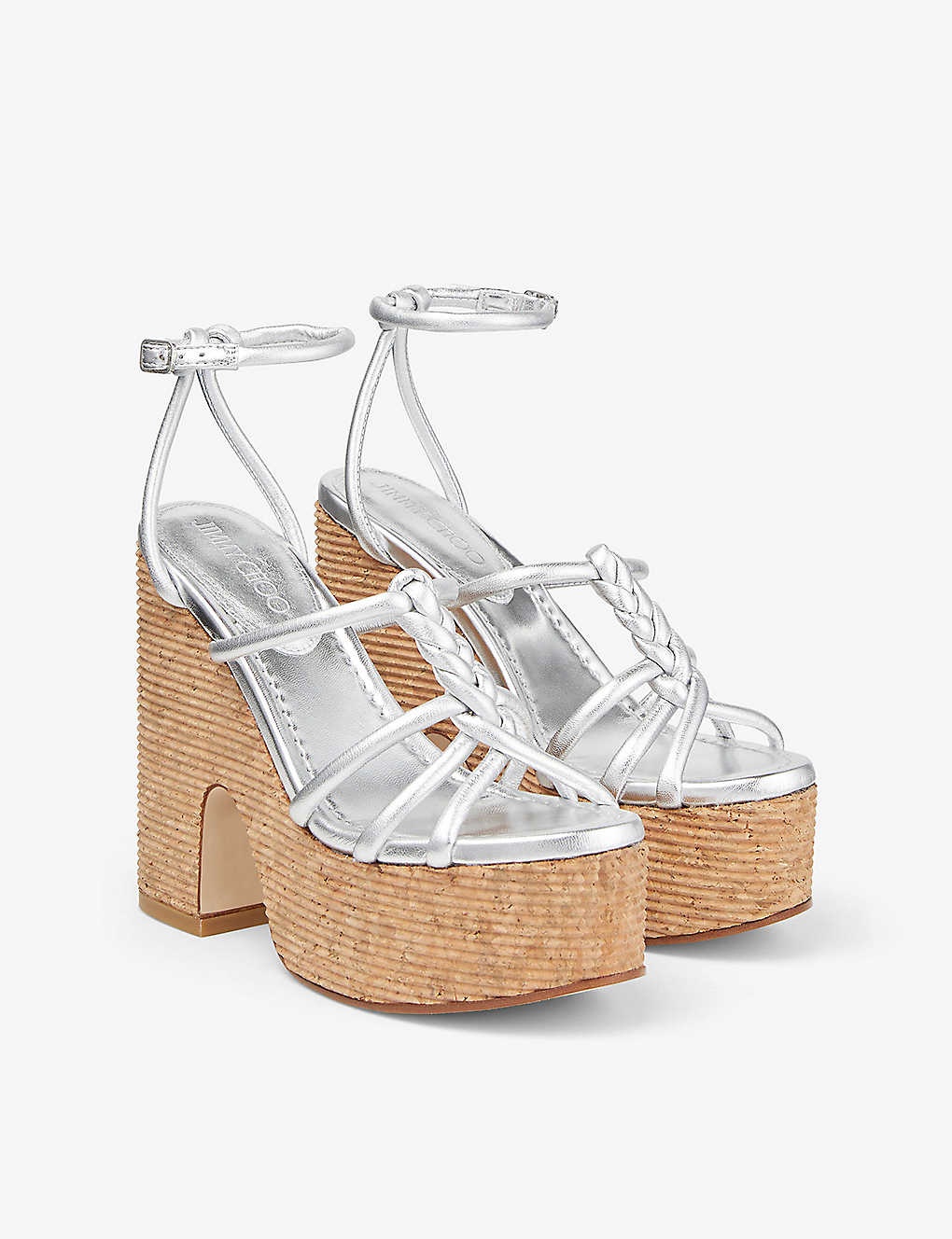 JIMMY CHOO Clare 130 leather wedge sandals | selfridges | REVERSIBLE