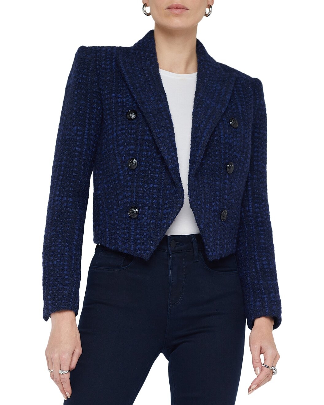 L'AGENCE Lila Boxy Wool-Blend Blazer - 1