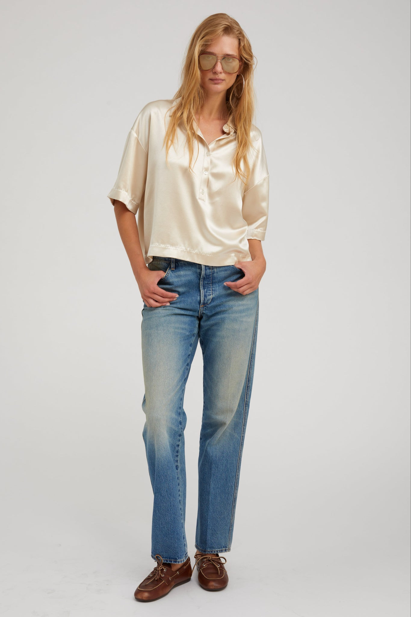 CHAMPAGNE SILK POLO - 5