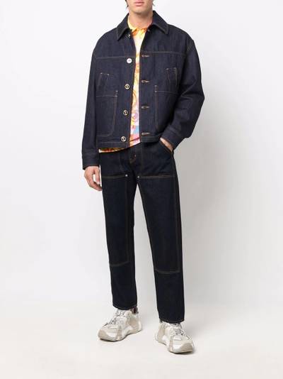 VERSACE contrast-stitching denim jacket outlook