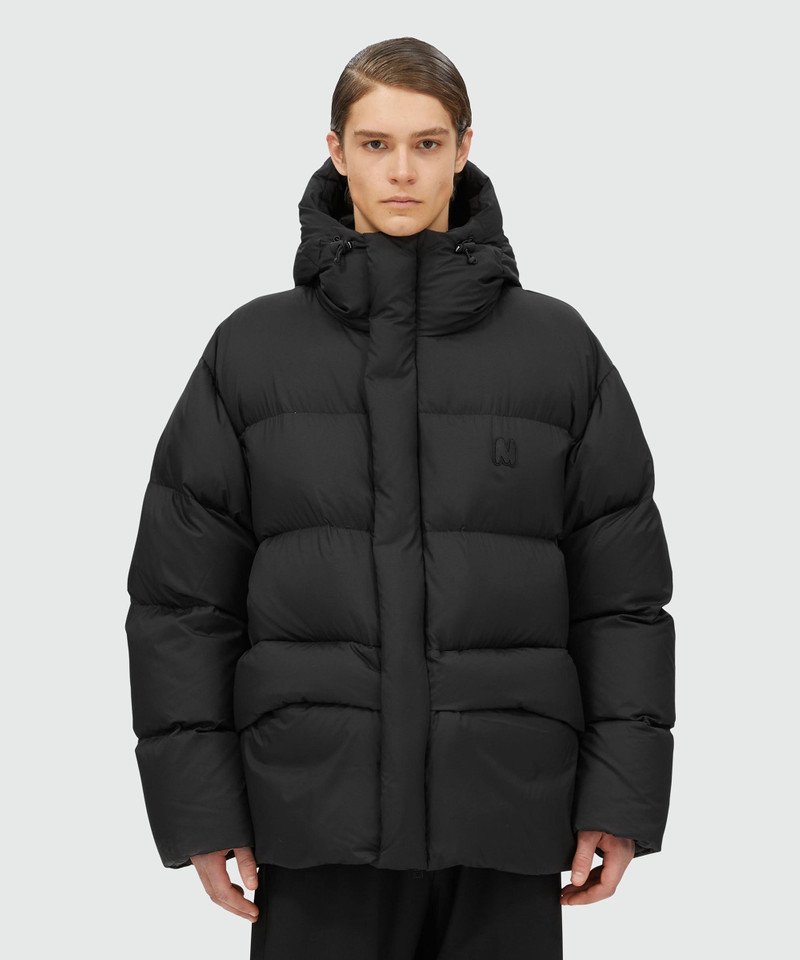 MSGM Nylon down jacket with "TheMwave" patch outlook