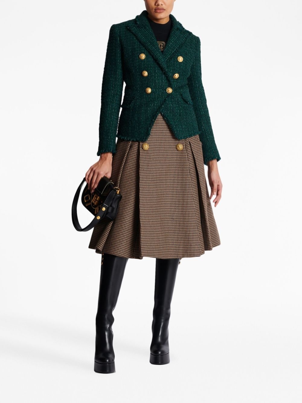 double-breasted tweed jacket - 2