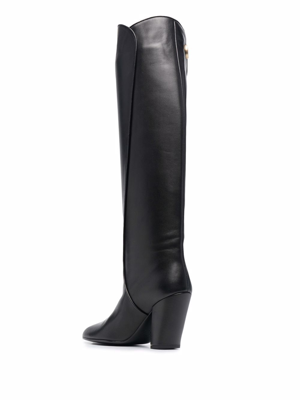 button-embossed knee-high boots - 3