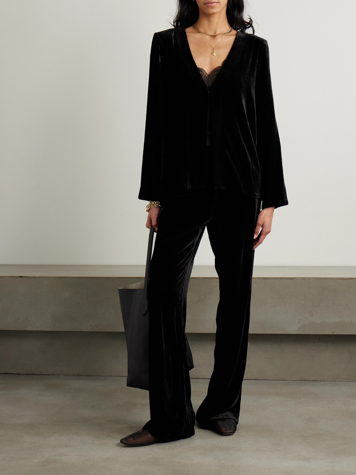 San Polo Velvet Wide-leg Pants - 2