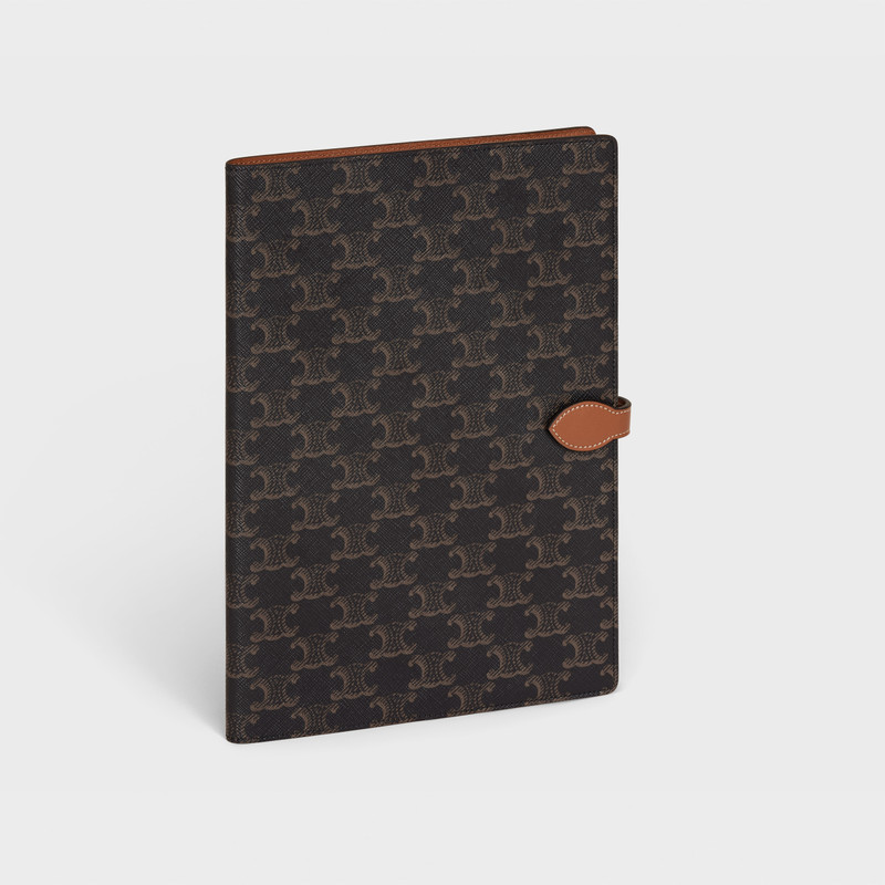 CELINE Large notebook cover in triomphe canvas and calfskin outlook