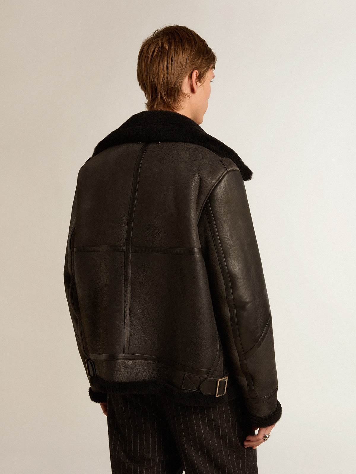 Black sheepskin jacket - 4