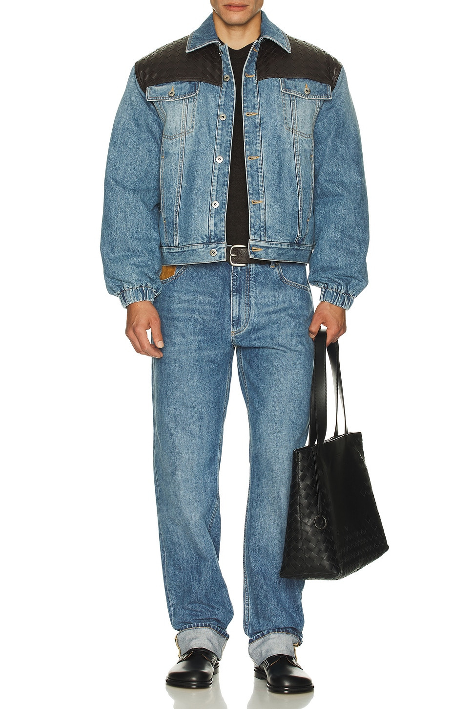 Vintage Indigo Turn Up Denim Straight Trousers - 5