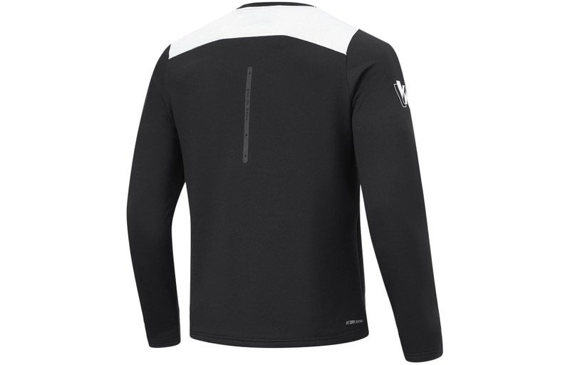 Li-Ning Li-Ning Way Of Wade Logo Warm Fleece Long Sleeve T-shirt 'Black White' ATLT109-1 outlook