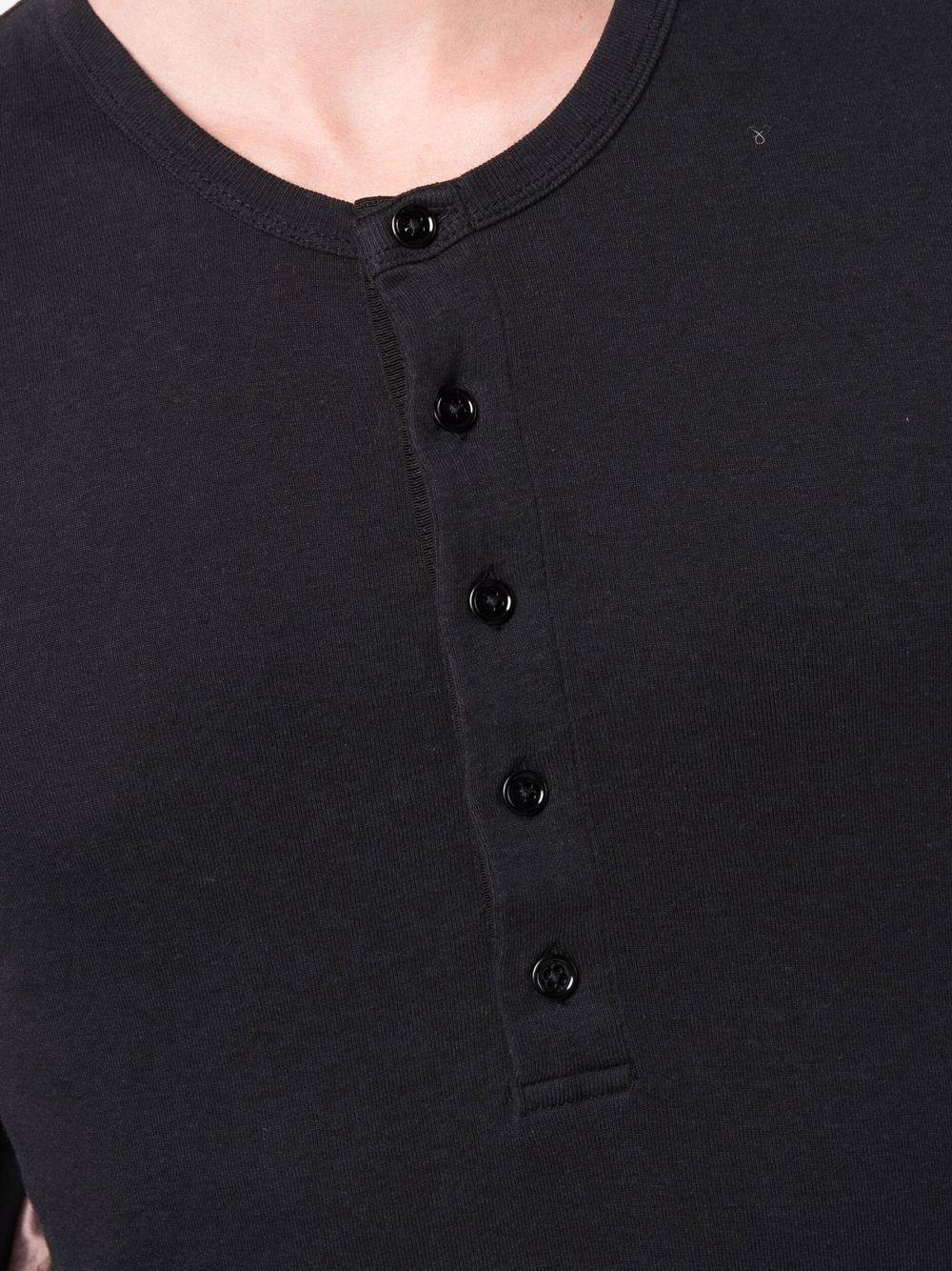 button-placket round-neck top - 5