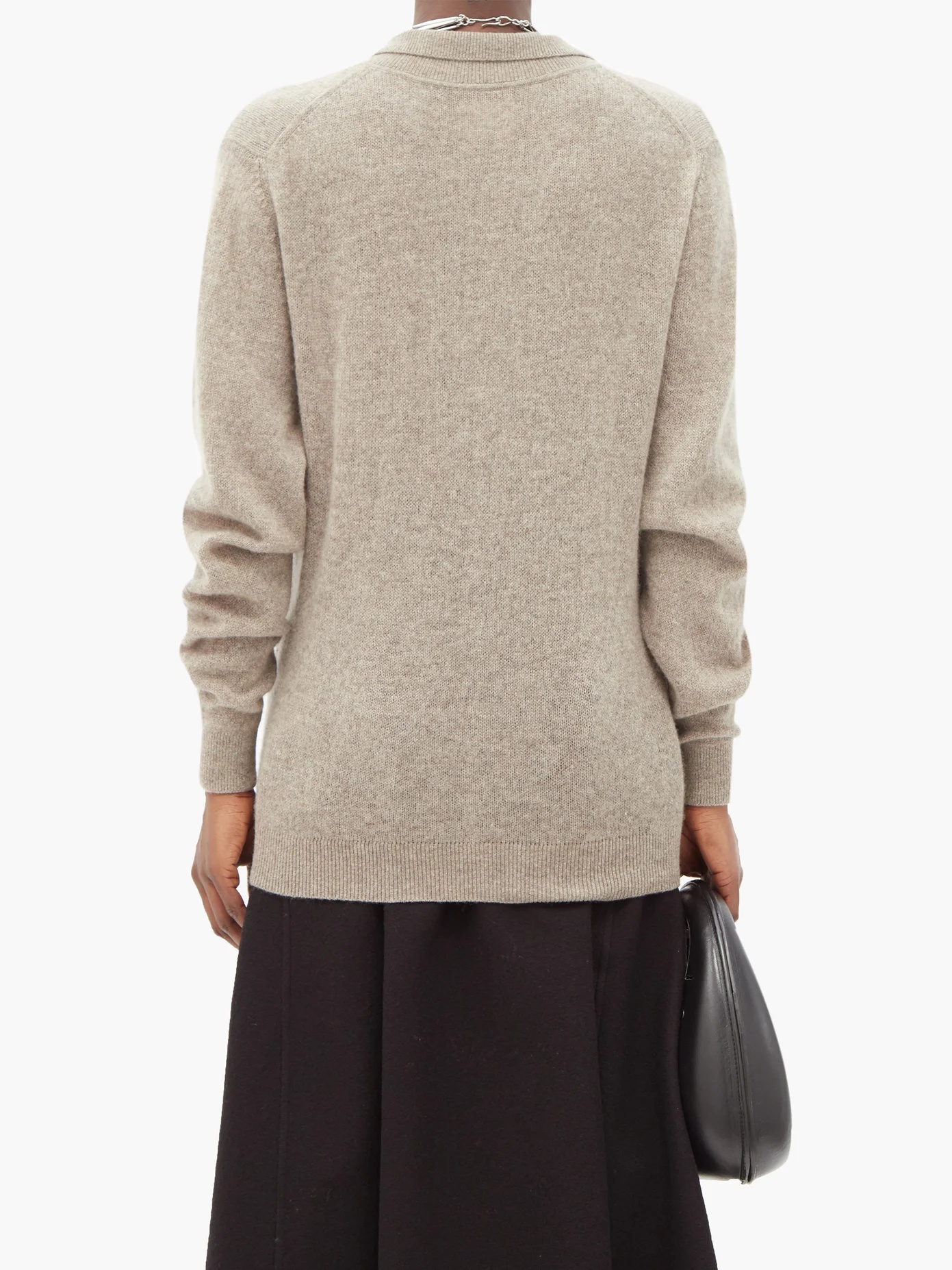 Jo V-neck cashmere-blend sweater - 5