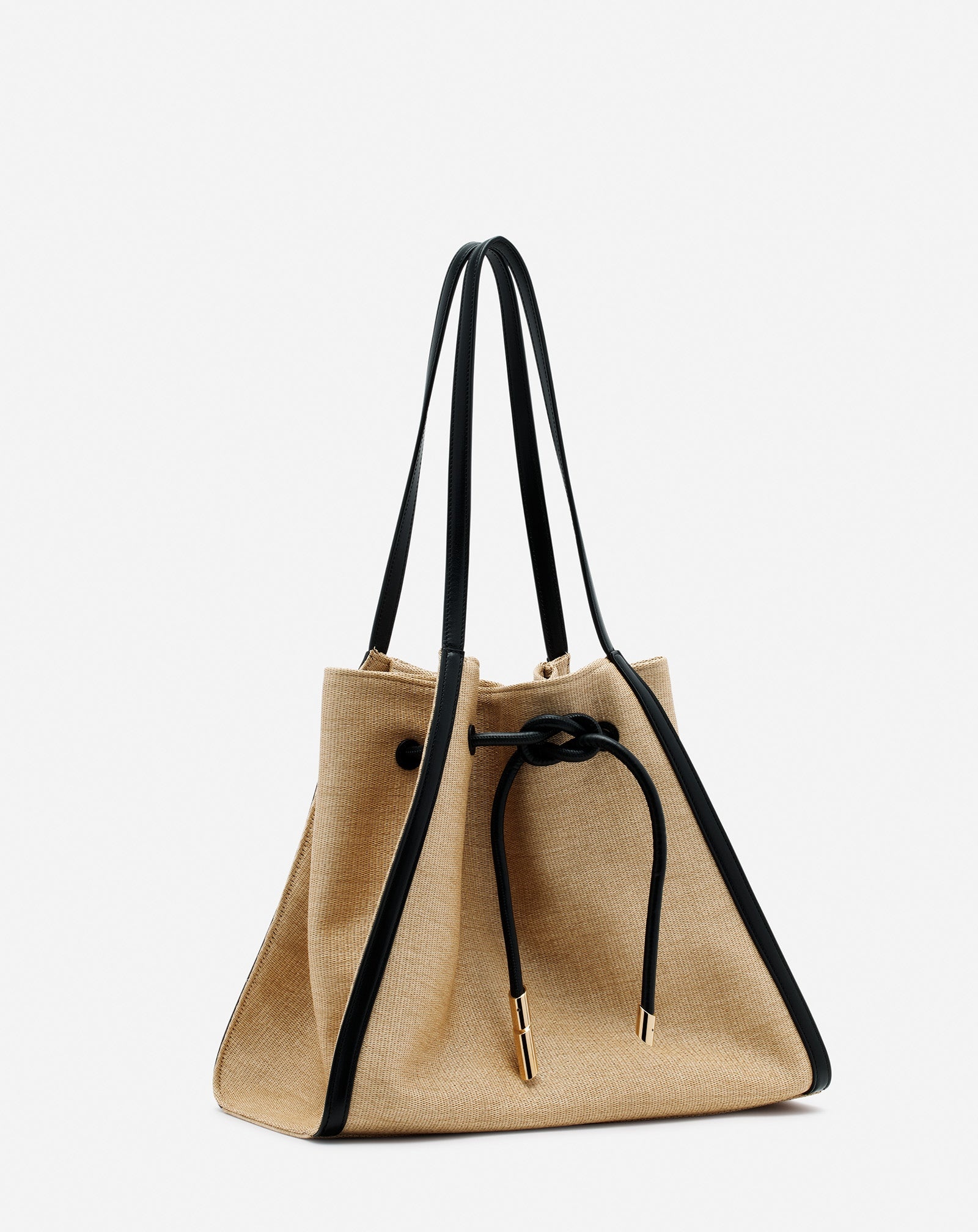 SEQUENCE BAG IN LEATHER AND RAFFIA - 3