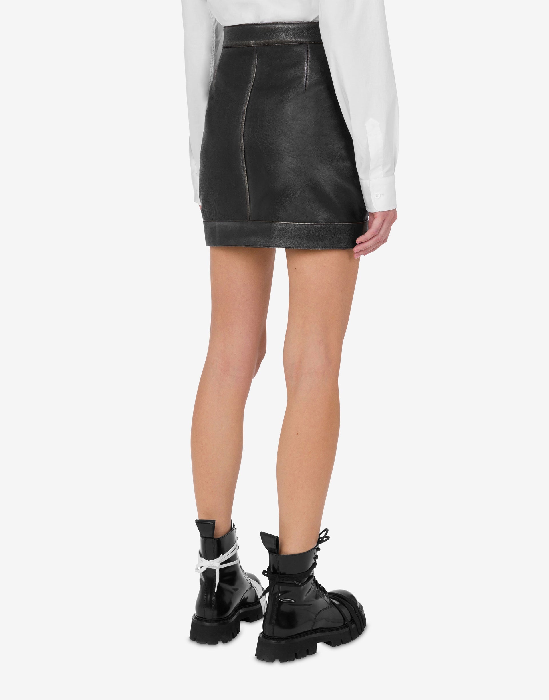 HEAVY NAPPA LEATHER MINI SKIRT - 2