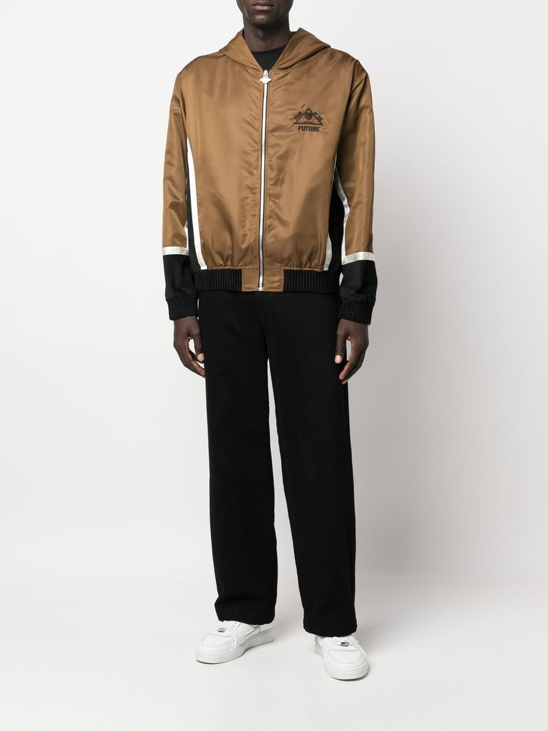 Just Don embroidered-print zip-up jacket outlook