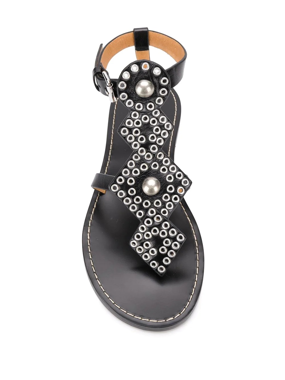 eyelet-embellished flat sandals - 4