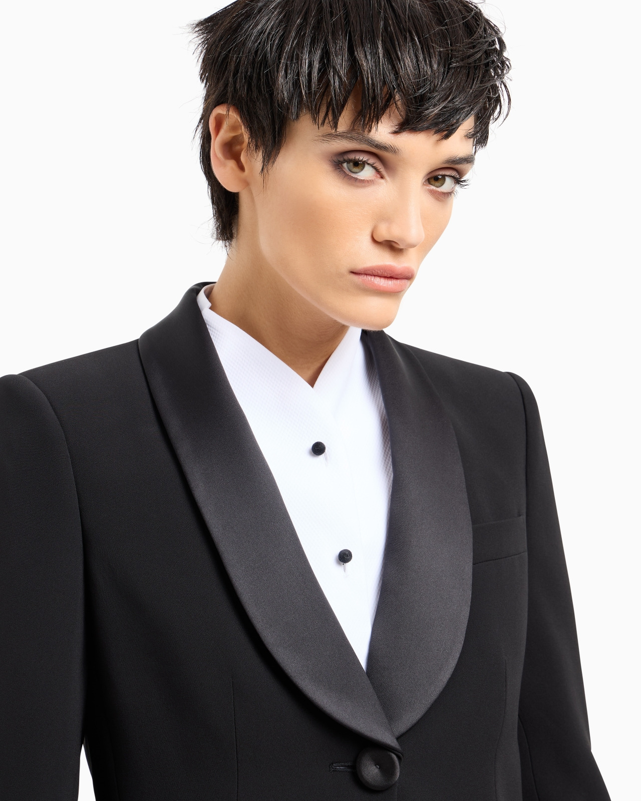 Pure silk crêpe tuxedo - 5
