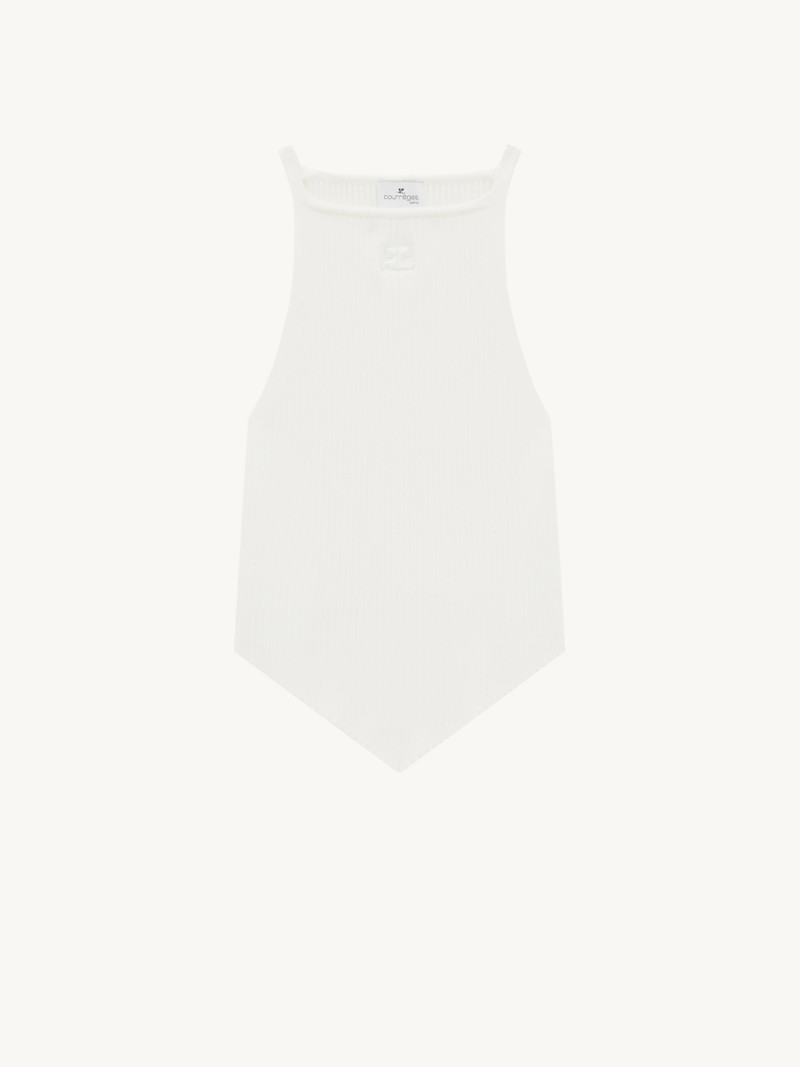 RIB KNIT POINTY TANK TOP - 1