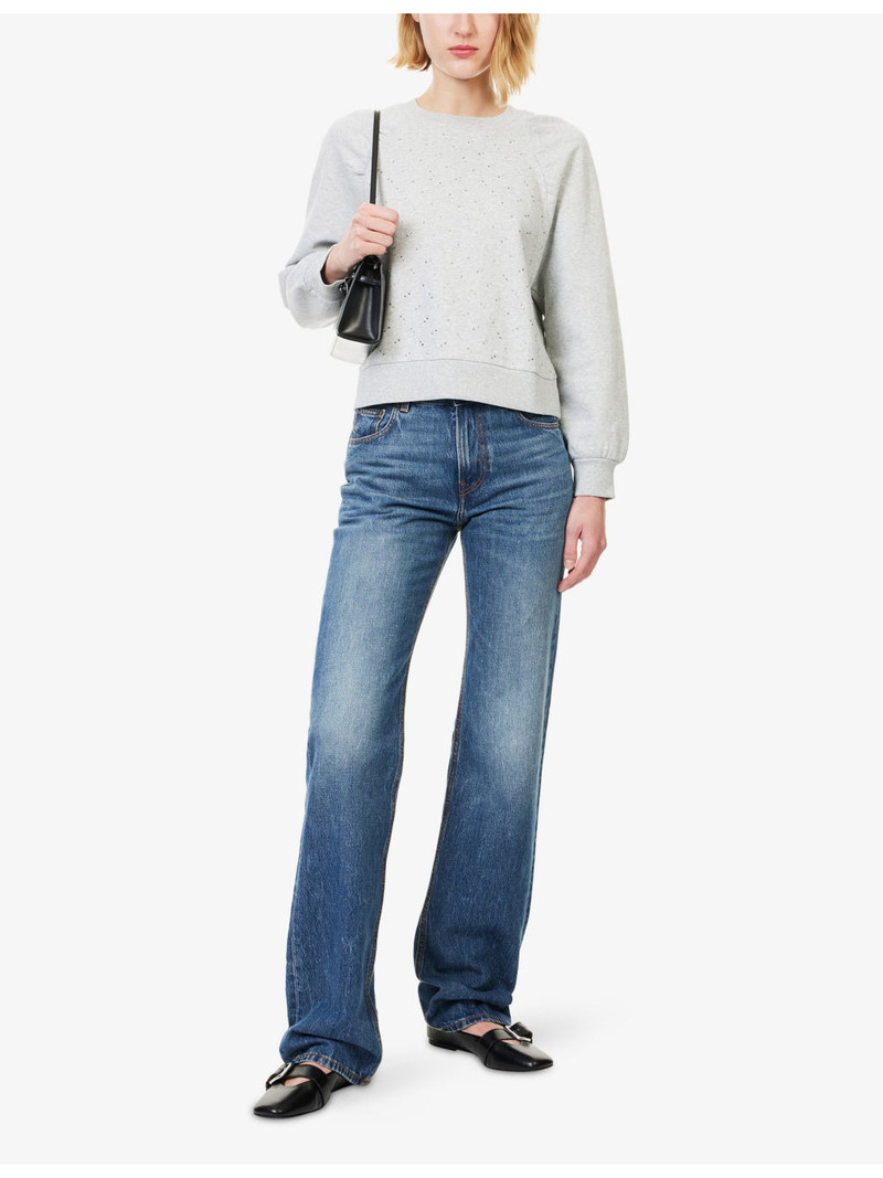 PAIGE Tricia Crystal-Embellished Cotton Sweatshirt outlook