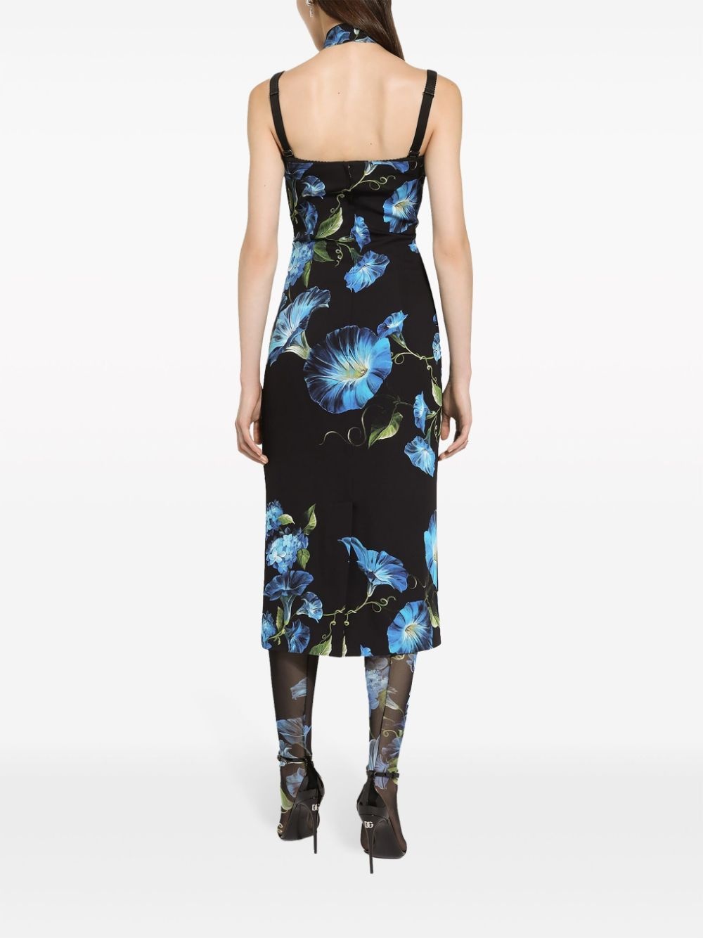 Printed silk midi dress - 4