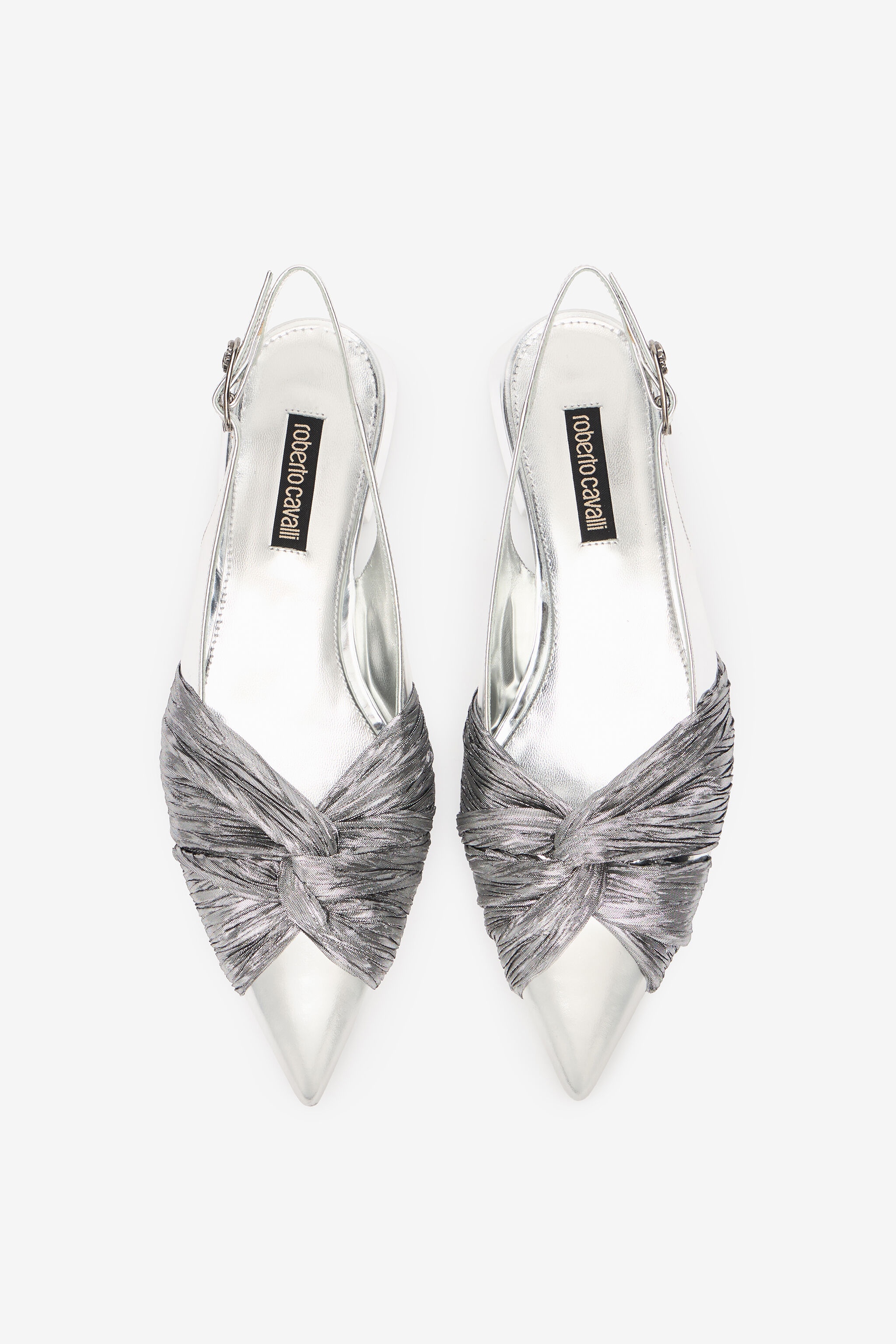 Metallic Leather Slingback Ballet Flats - 6