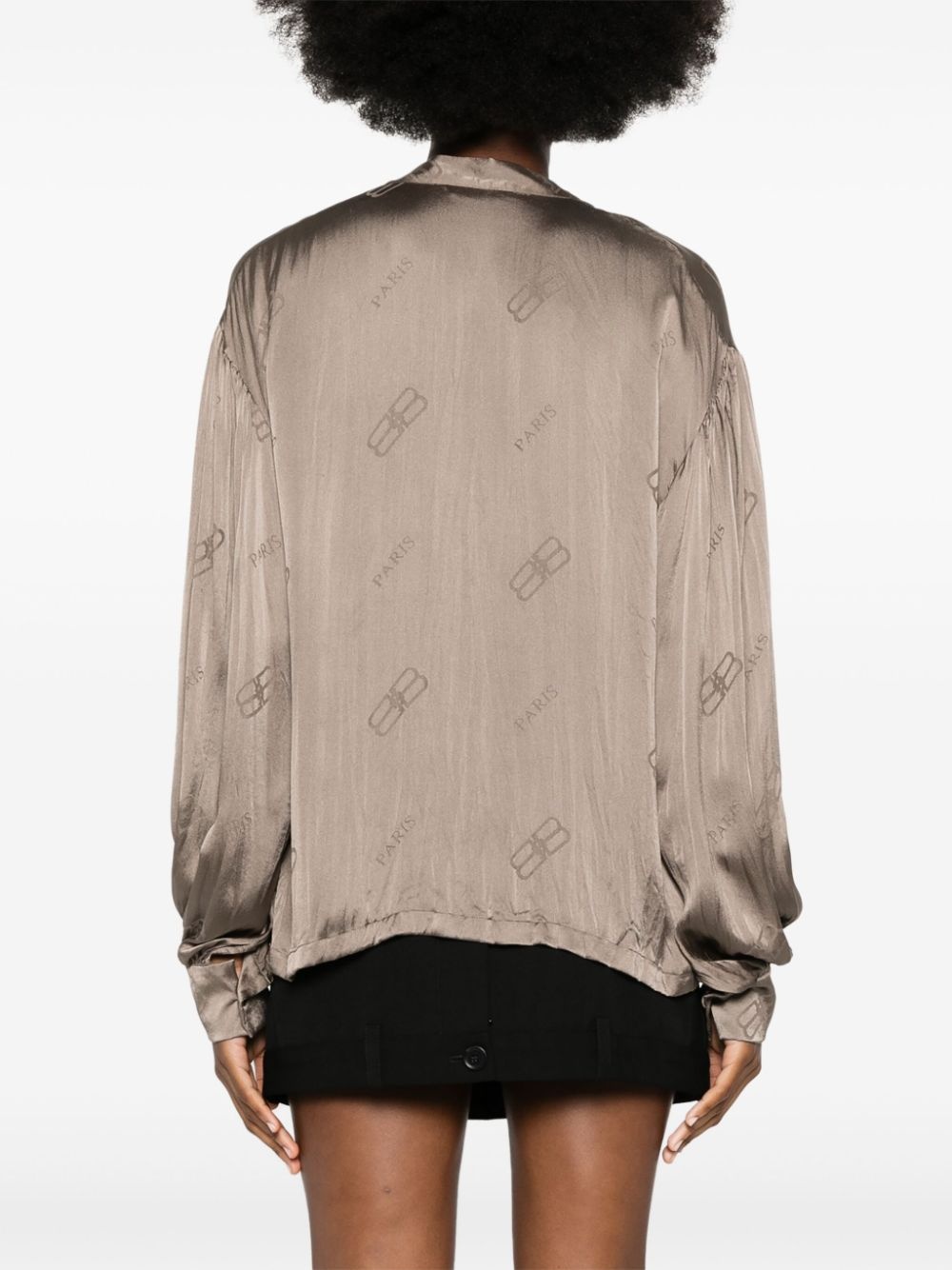 BB logo-print silk shirt - 4