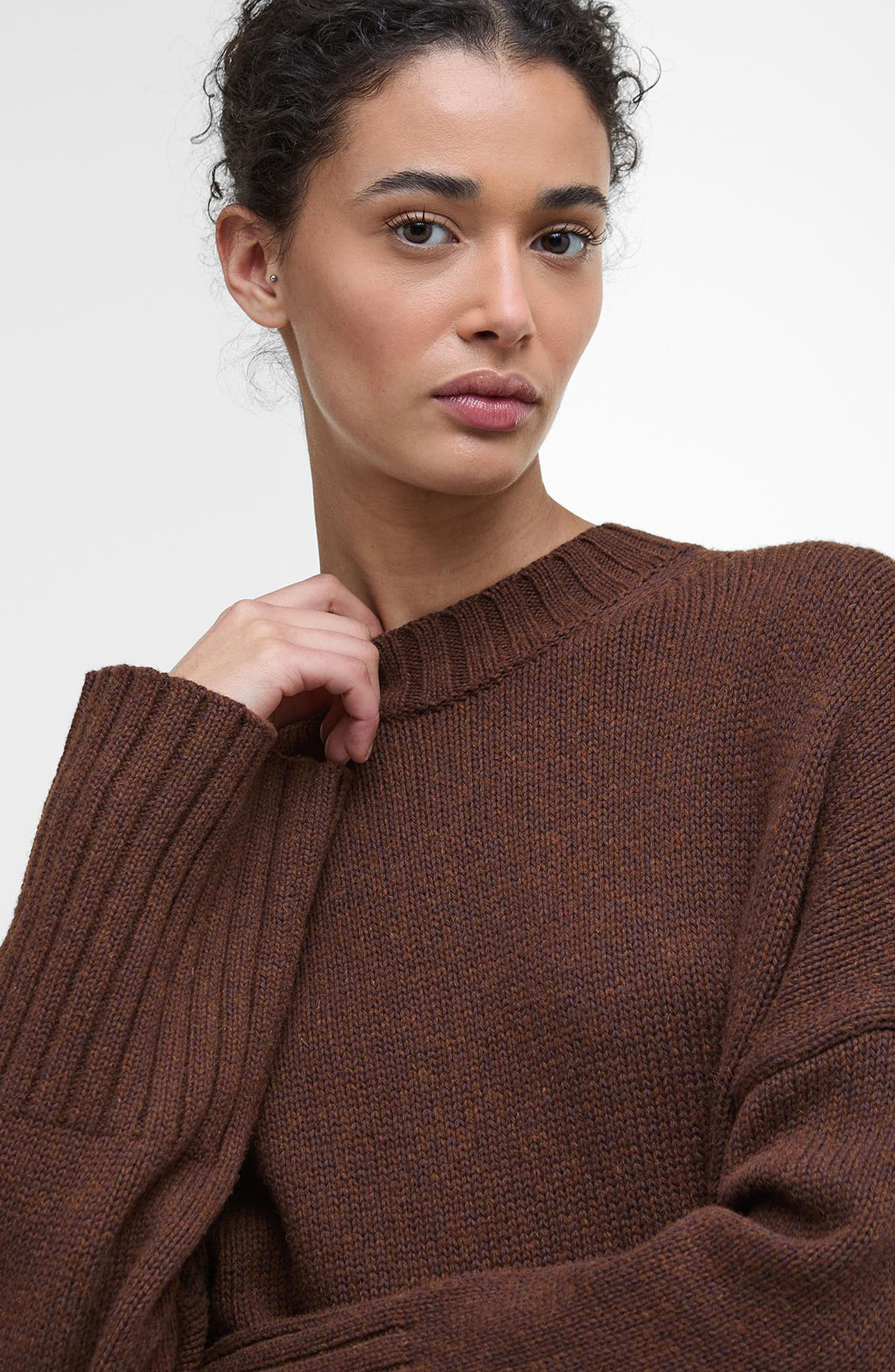 Barbour Sophia Cotton & Wool Blend Tunic Sweater in Vicuna at Nordstrom - 7
