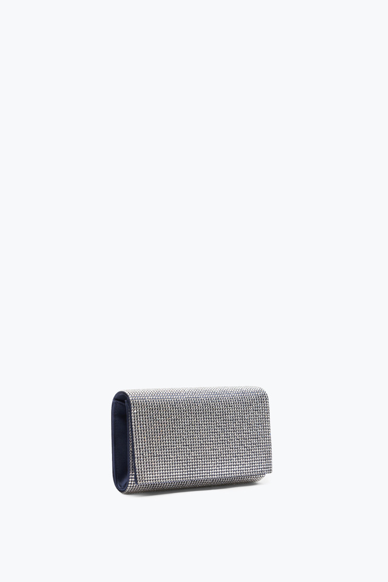 RENE CAOVILLA Aida Blue Clutch With All-Over Crystals outlook