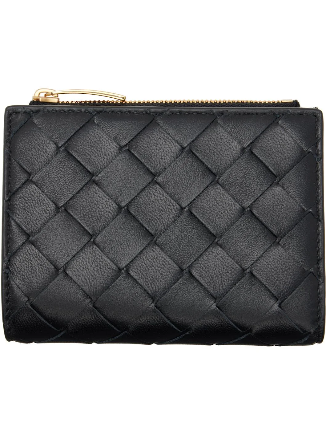 Black Intrecciato Small Bi-Fold Wallet - 1