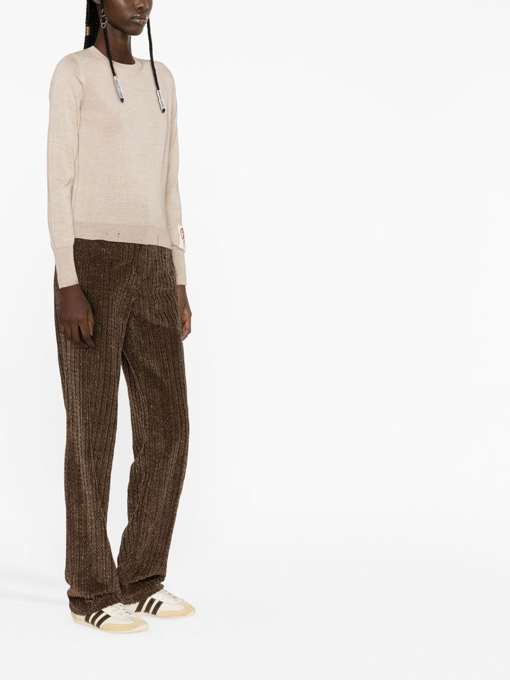 distressed fine-knit jumper - 3